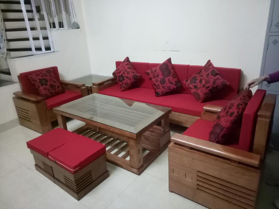 Bộ bàn ghế Sofa trứng đối  gỗ sồi