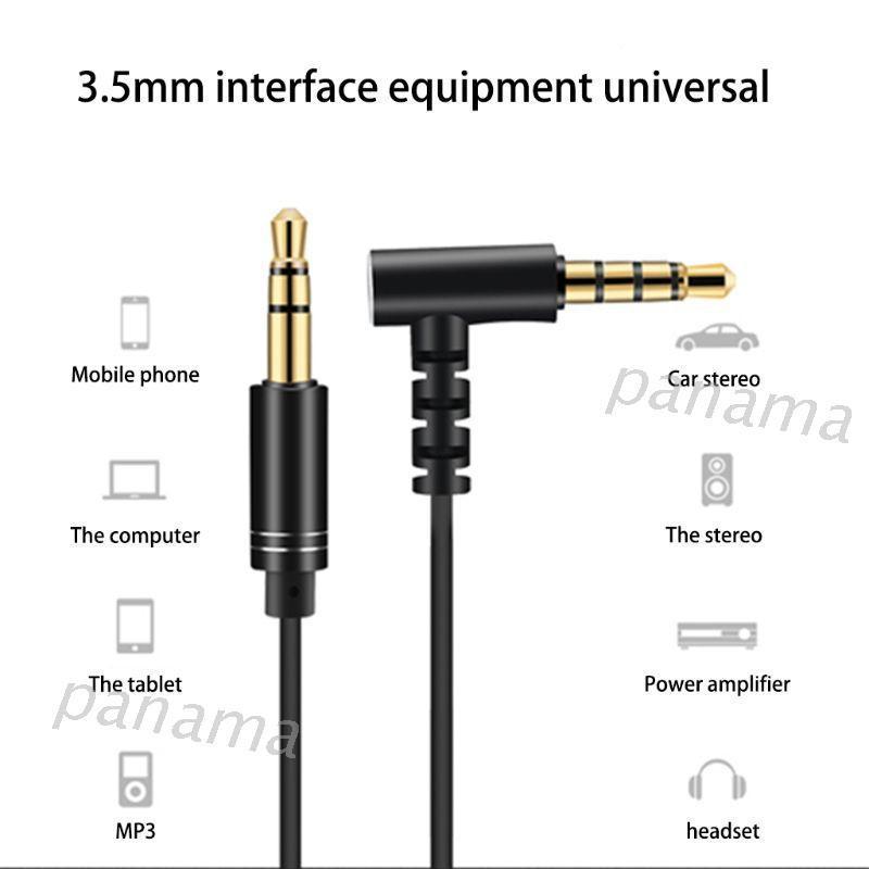 Dây Cáp Âm Thanh Nối Dài Jack Cắm 3.5mm Mạ Vàng Với Mic Dành Cho Xe Hơi