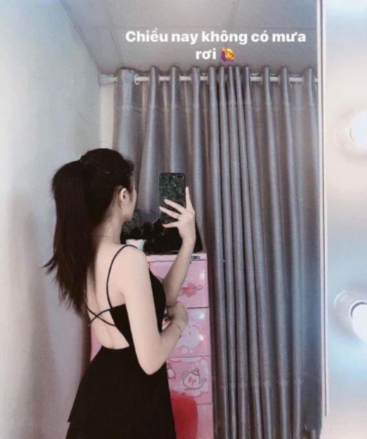 Đầm maxi đen chéo lưng sang trọng HÀNG SẴN CÓ VIDEO THẬT CAM KẾT ĐẸP DMX568