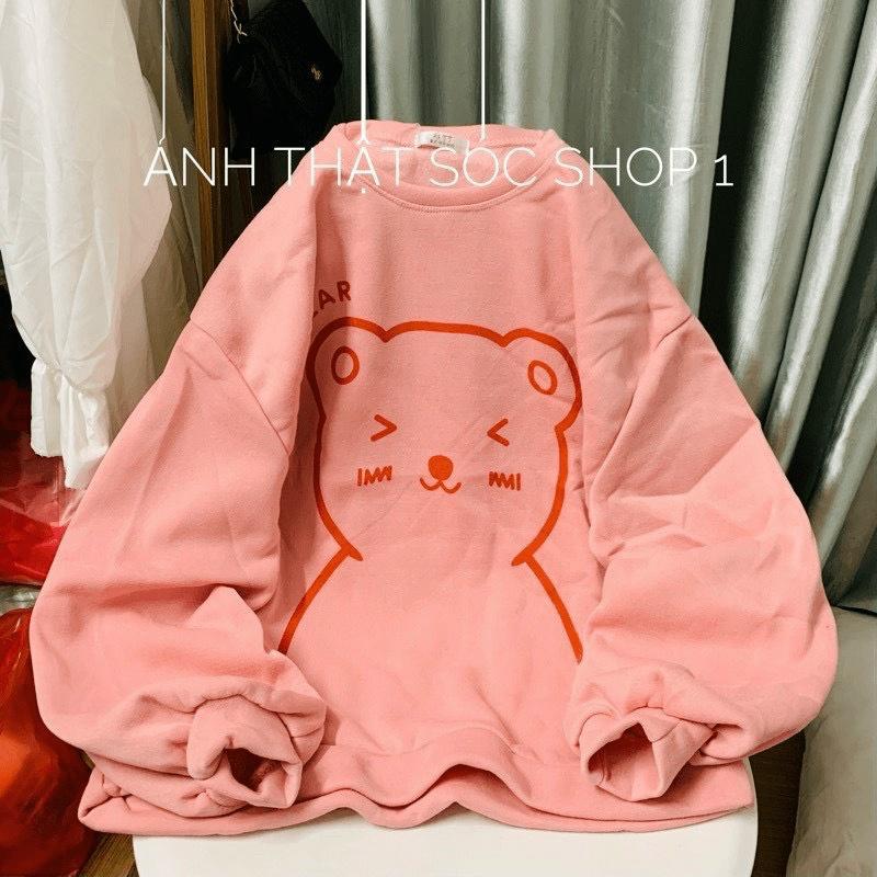 Áo Hoodie Sweater Unisex Chất Nỉ Dầy Form Rộng in Hoạt Gấu HO BEAR Siêu Dễ Thương, Mẫu Mới TP995