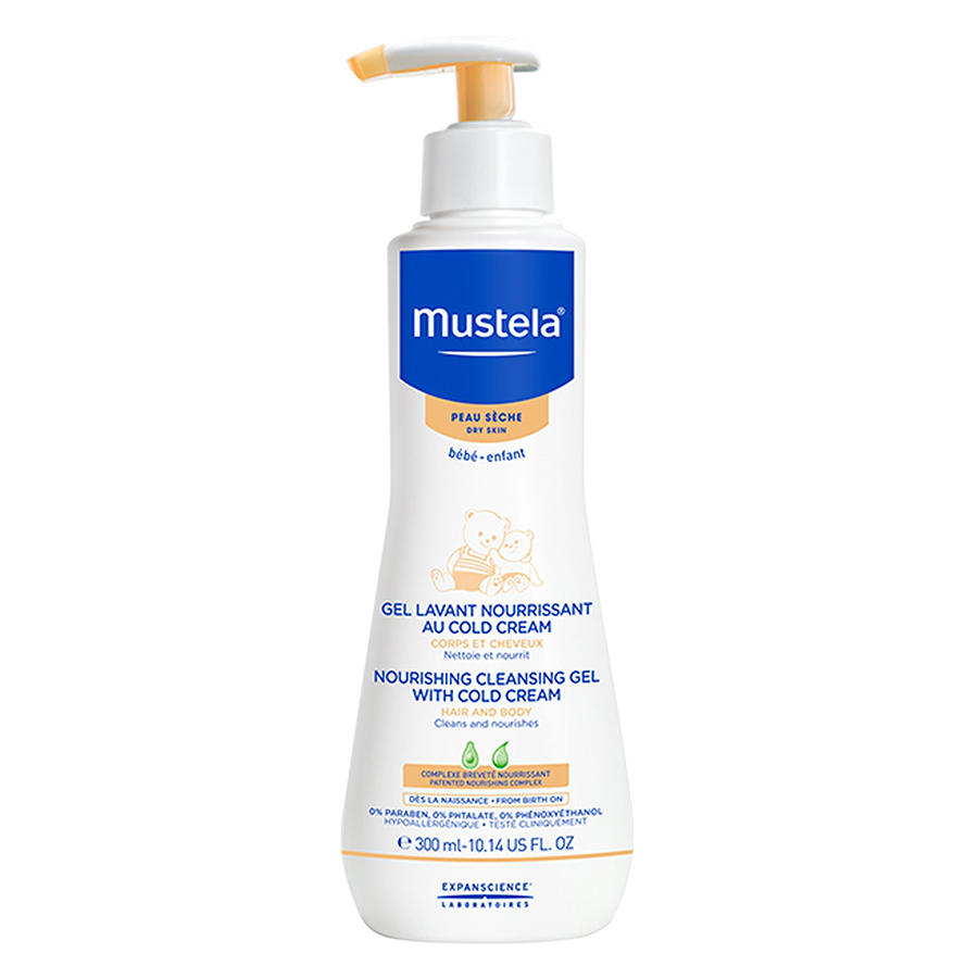 Sữa Tắm Gội Cho Trẻ Sơ Sinh Và Em Bé Da Khô Mustela (300ml)