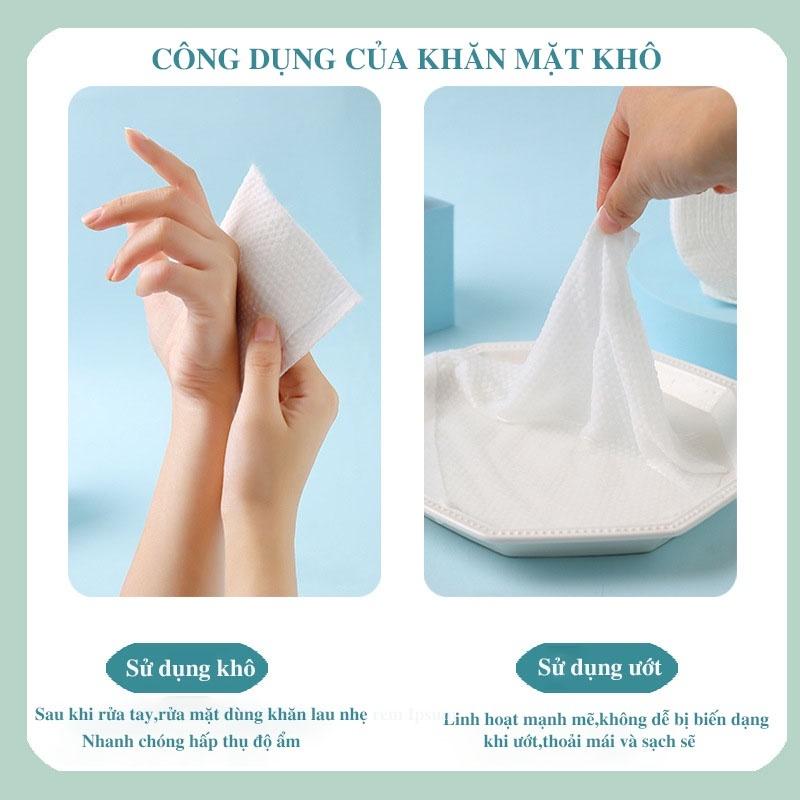 Khăn Mặt Khô Đa Năng dùng 1 lần  lau mặt lau khô, lau ướt khăn mặt khô đa năng dùng 1 lần