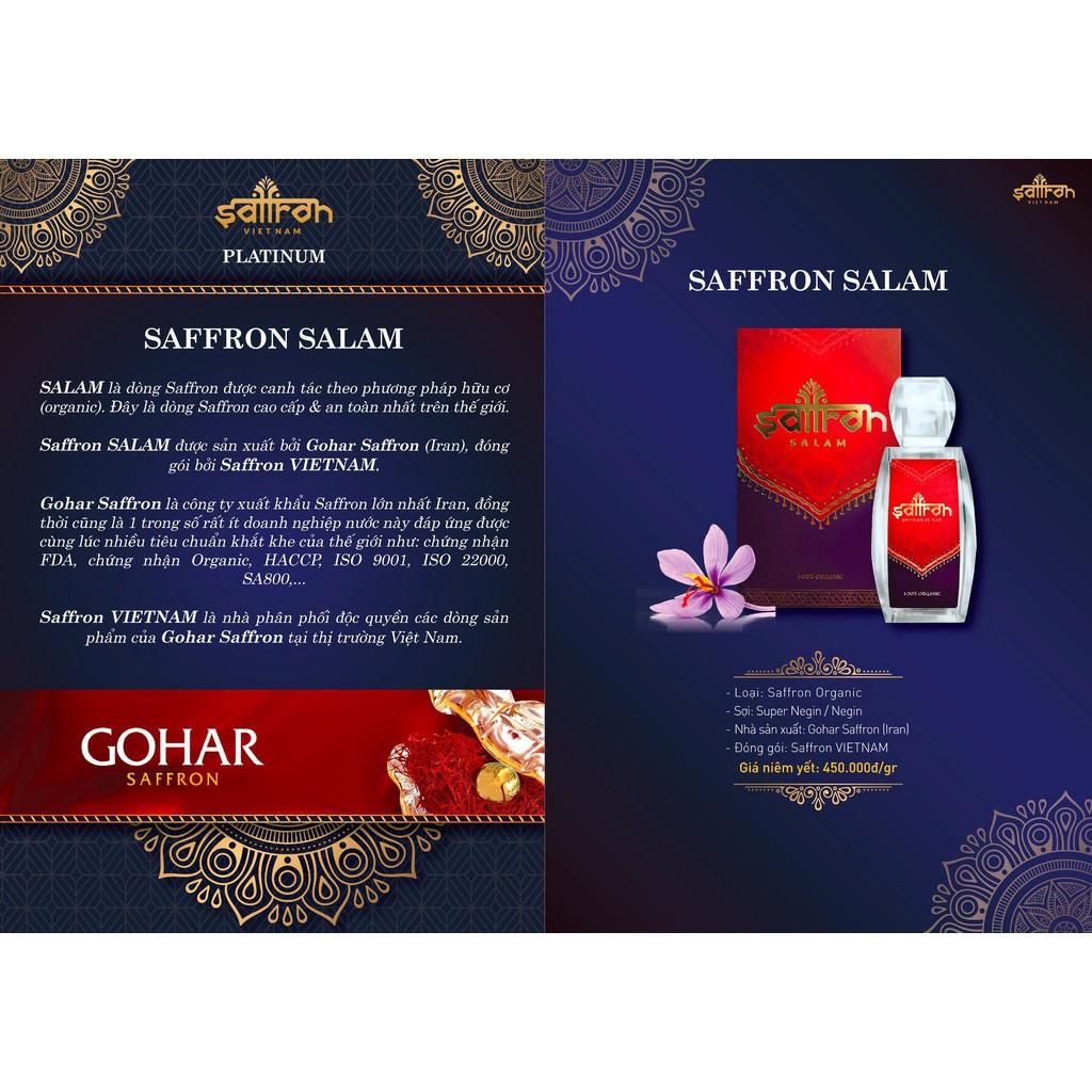 Nhụy Hoa Nghệ Tây Saffron Salam 1Gram/hộp Saffron Việt Nam Tặng Mật ong ngâm Saffron 100ml