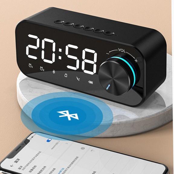 Loa Bluetooth mini, loa mini - đồng hồ điện tử để bàn mặt tráng gương âm thanh cực chất - Kitaz B126