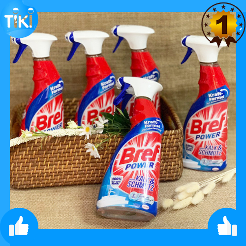 Dung dịch xịt tẩy nhà tắm đa năng BREF 750ml, Kalkreiniger Power gegen Kalk & Schmutz, 750 ml