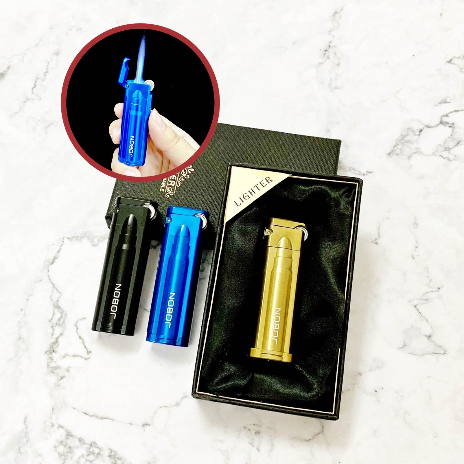 Hột quẹt bật lửa khè gas đá rãnh tay Jobon 518