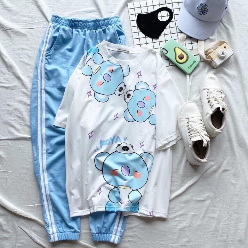 Áo tay lỡ unisex form rộng nam/nữ chất cotton tici.