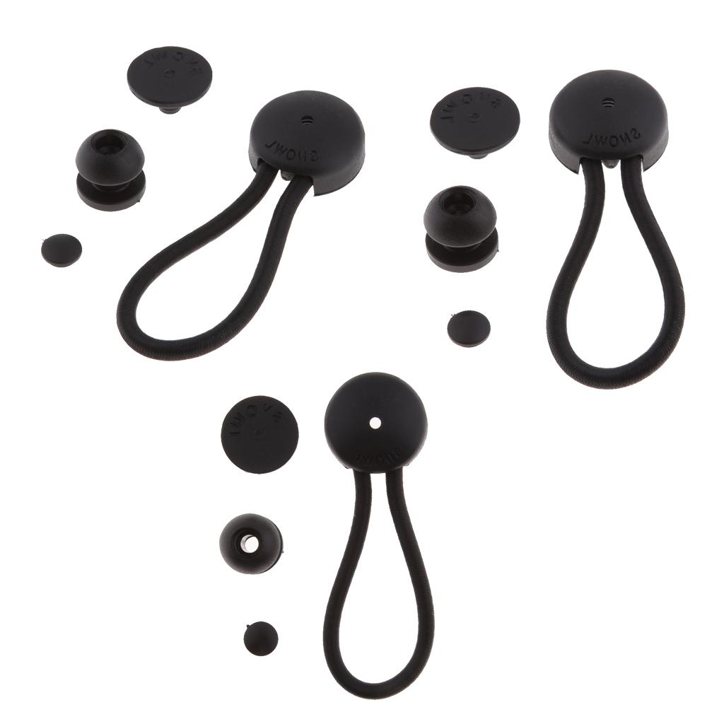 3 Đen Bóng Bungee Bungie Dây Bạt Thắt Lưng Dây Tán Mới