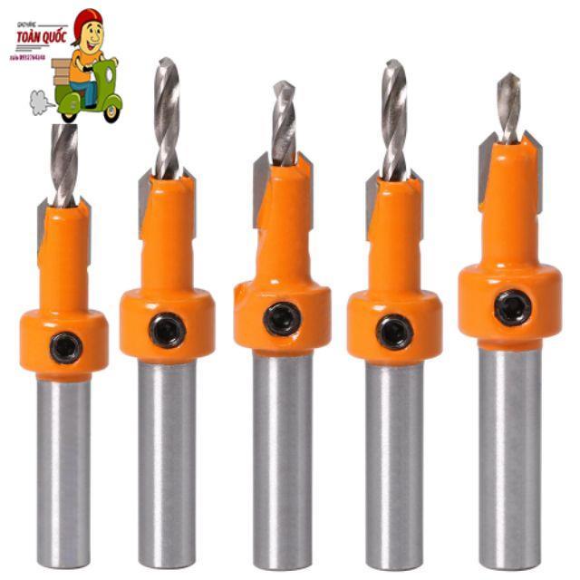 Mũi khoan âm vít gỗ cao cấp - Mũi khoan âm đầu vít 2 tầng mồi lỗ 3mm đến 8mm