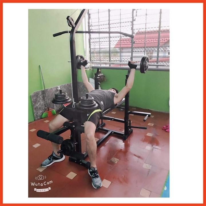 Giàn tạ đa năng KT19 +50kg ta gang + 1 đòn 1,5m