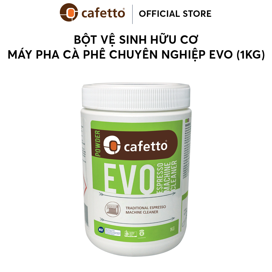 [Hàng chính hãng] Bột vệ sinh hữu cơ máy pha cà phê chuyên nghiệp Cafetto EVO (500g/ 1kg)