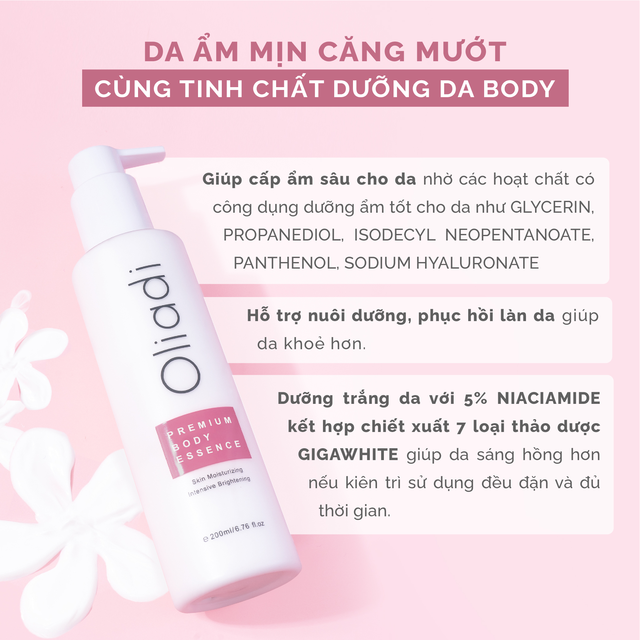 Tinh Chất Dưỡng Da Body Toàn Thân Oliadi Premium body Essence 200ml