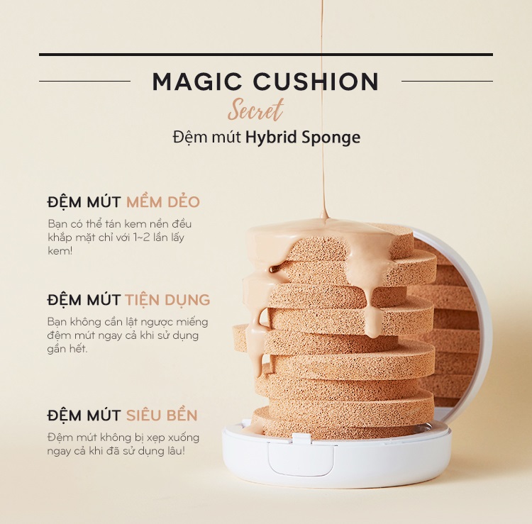 Phấn Nước Missha Magic Cushion Cover Lasting SPF50+ PA+++ 15g tặng kèm mặt nạ su:m (su:m màu ngẫu nhiên)