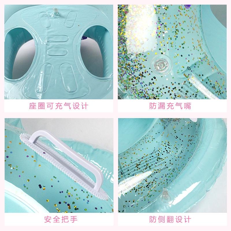 Phim hoạt hình sequin vàng hồng hồng hạc ngồi nhẫn trẻ em trẻ em trẻ em bé kỳ lân bơi vòng