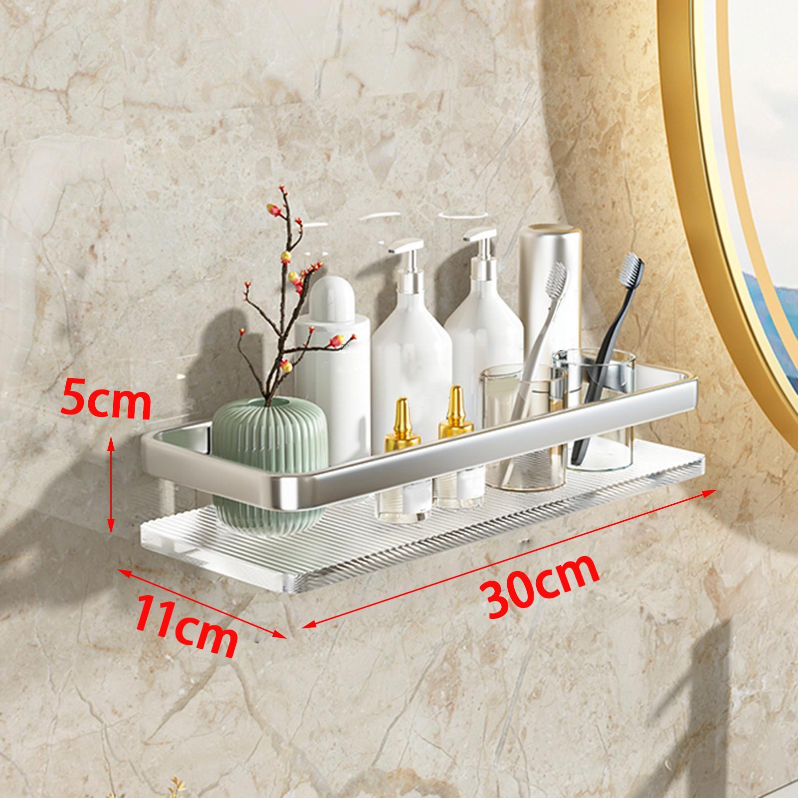 Bathroom Floating Shelf Wall Mounted Bathroom Shelf for Bedroom Bathroom Argent