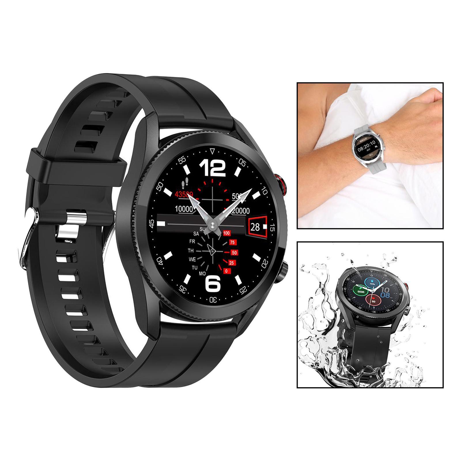 2xL19 IP68 Waterproof Pressure Oxygen Monitor Smart Watch Sport Bracelet Black Silicone