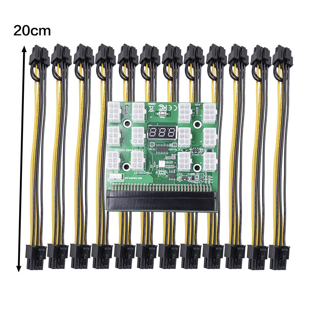 2xPower Module Breakout Board for PSU Server 6Pin to 8Pin Board+20cm Cable