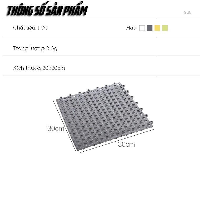 Thảm chống trơn trượt nhà tắm size 30x30cm tiện dụng, Tấm thảm nhựa lót sàn nhà tắm kháng khuẩn chống trượt