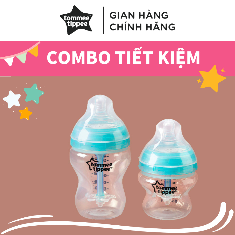 COMBO Bình sữa siêu chống đầy hơi kèm báo nhiệt Tommee Tippee Advanced Anti-Colic 150ml và 260ml