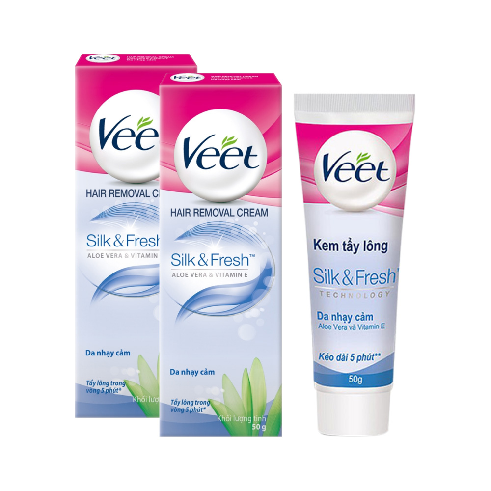 Combo 2 Kem tẩy lông cho da nhạy cảm Veet Silk Fresh 50g