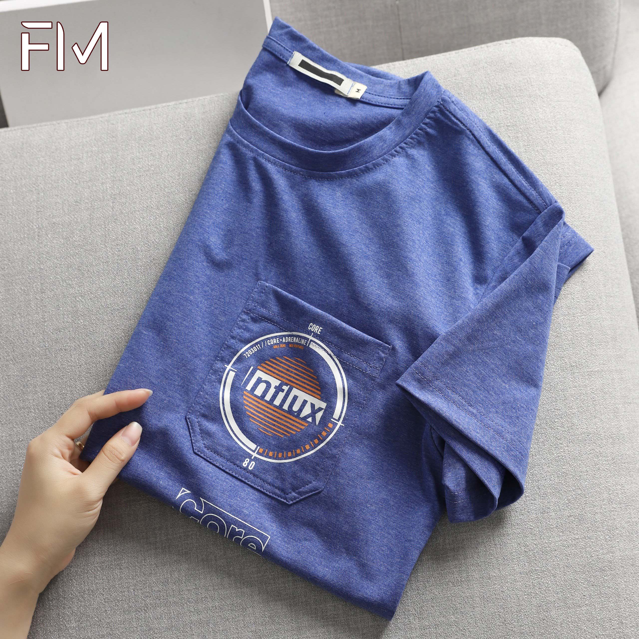 Áo thun nam cổ tròn tay ngắn có túi, chất thun cotton thấm hút co giãn tốt - FORMEN SHOP - FMPS181