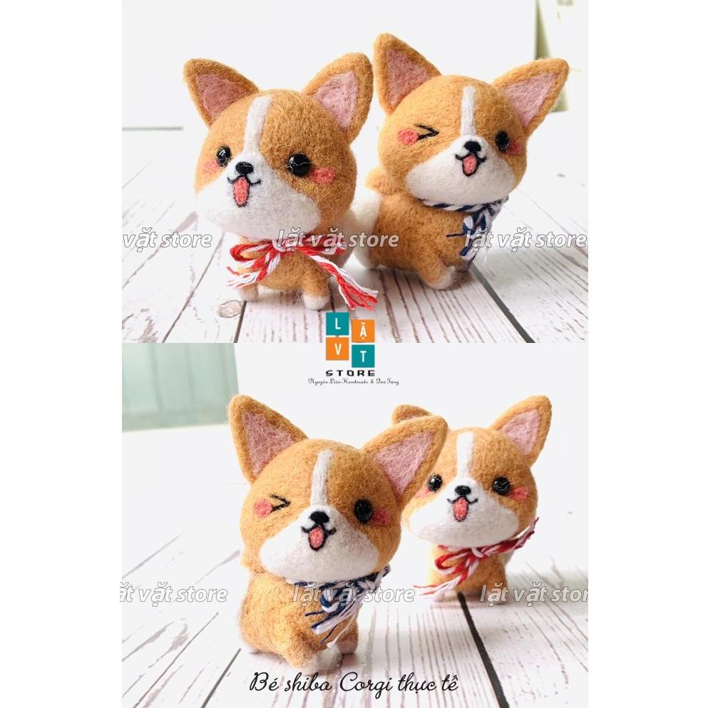 Bộ len chọc Hình Chó Corgi giành cho người mới bắt đầu - Handmade, chọc len, len thô