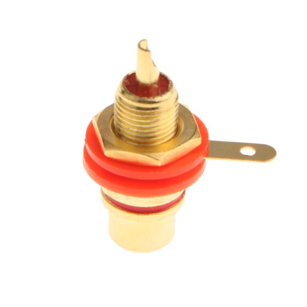 2Pcs 24k Gold Plated RCA Jack / Socket Audio Video Female Cable Connector