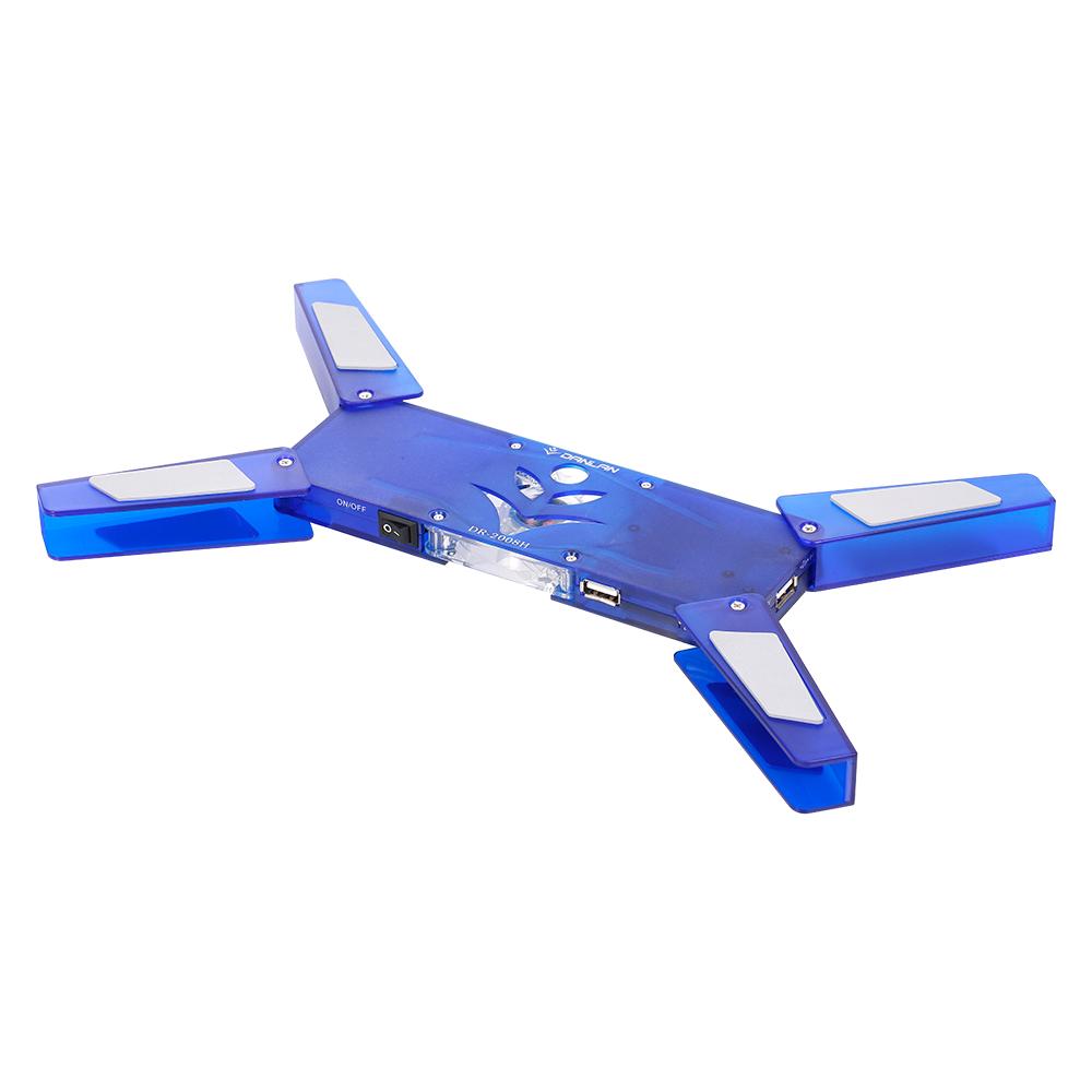 Tấm làm mát máy tính xách tay di động USB Được hỗ trợ bởi Quạt LED đơn 60mm Màu xanh lam DR-2008H