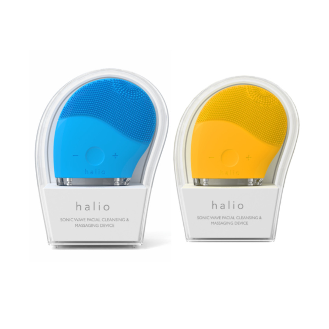 Combo 2 Máy Rửa Mặt Và Mát Xa Da Mặt Halio Sky Blue + Mustard (xanh + vàng)