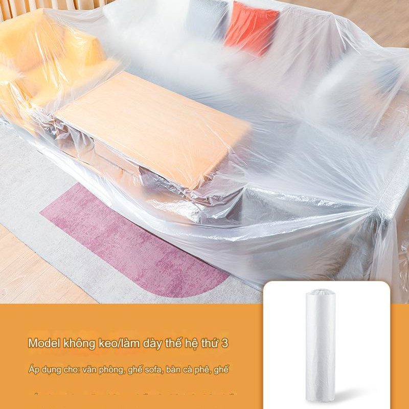 Màng bọc nilon che bụi đa năng, che phủ, ngăn bụi, chống ẩm mốc, giữ mới, bảo vệ nội thất,che chắn sơn, sơn nội thất, nilon bọc hàng, chắn sơn oto, có 1 đầu dán