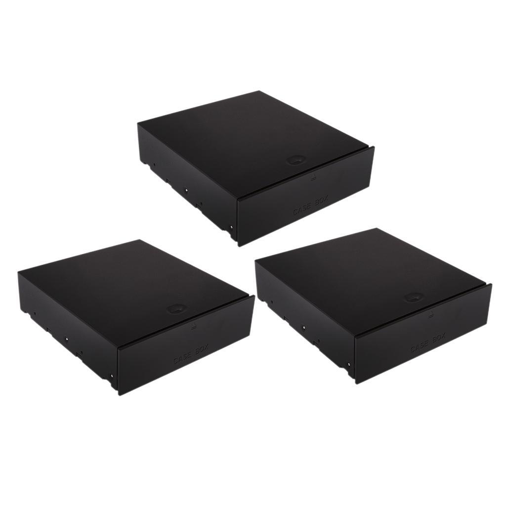 3pcs Hard Drive Mobile Blank Rack Drawer Tray Devices Storage Case 5.25"