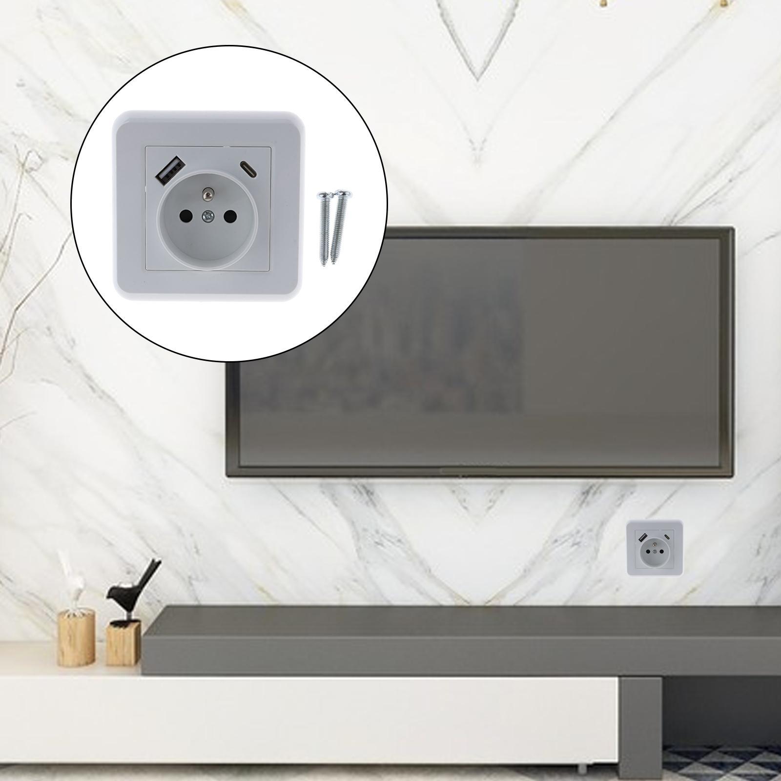 Wall Mounted Socket Square Panel European Plug Socket Widely Used for Home