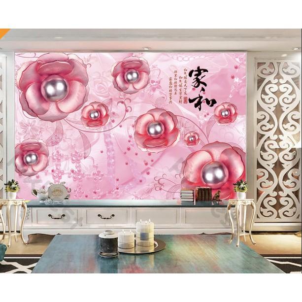 Tranh dán tường Hoa hồng thủy chung, tranh dán tường 3d hiện đại MS893854