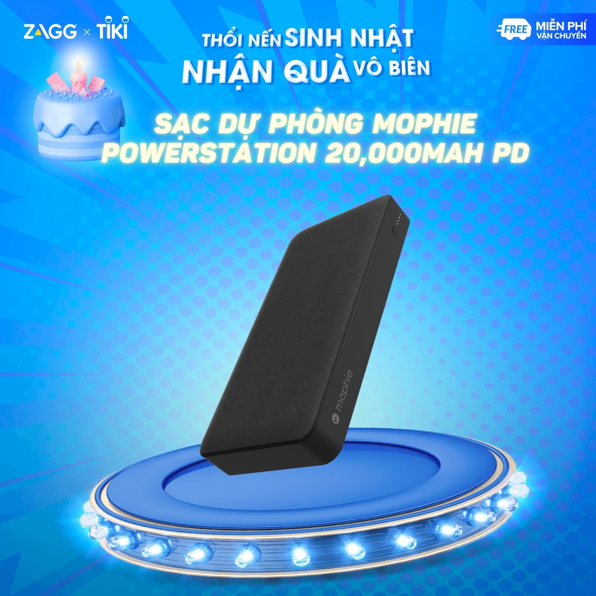 Sạc dự phòng mophie powerstation 20,000mAh PD - Hỗ trợ sạc nhanh - Hàng chính hãng