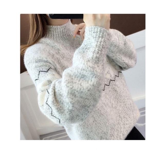 Áo len có cổ, áo len cổ ấm dài 3 phân tay dài dáng áo sweater
