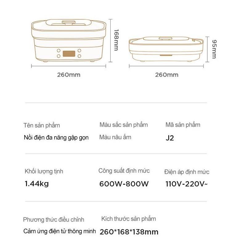Nồi điện gập gọn du lịch công tác