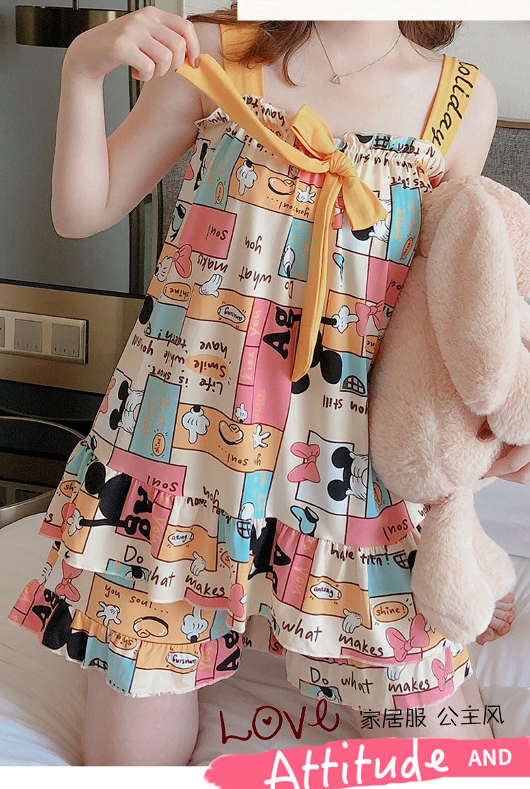 Bộ đồ ngủ nữ B06 - Pijama Đồ Ngủ 2 dây sexy thun sữa hoạt hình - Đồ bộ nữ mặc nhà mùa hè, xuân, thu dễ thương 2 dây mềm mát giá rẻ