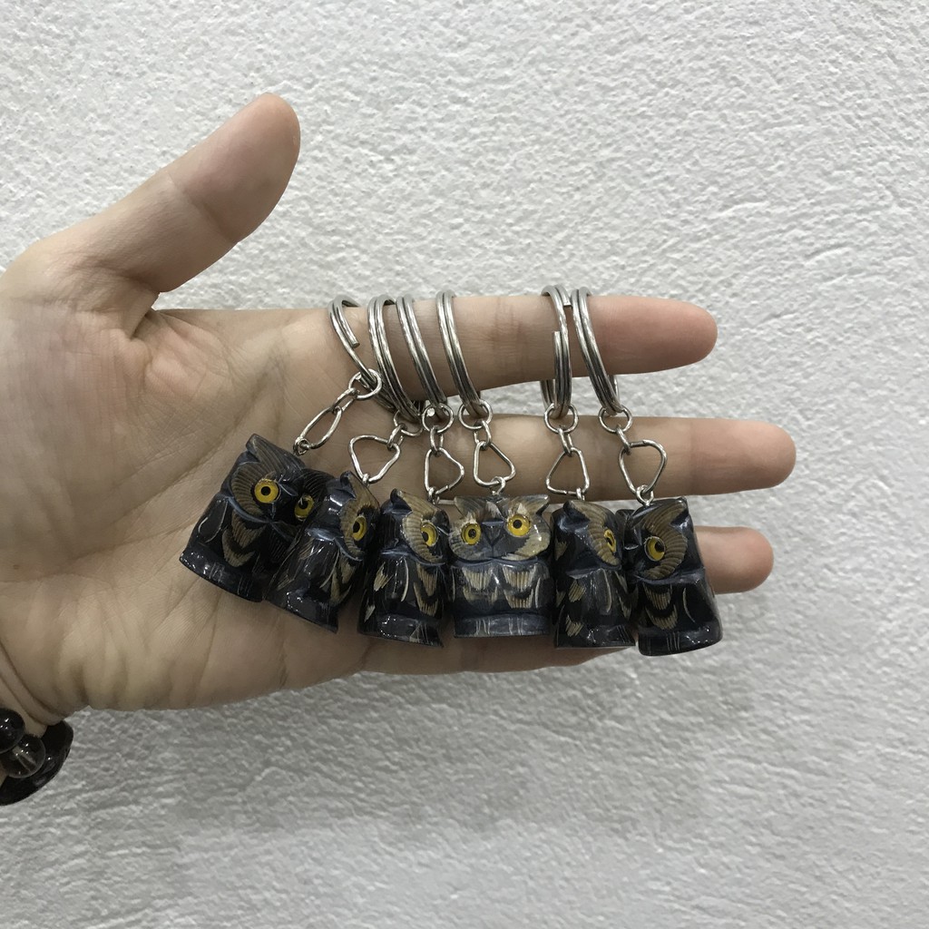 Combo 3 móc khóa sừng phong thủy quà tặng đẹp - độc đáo Tỉa khắc tỉ mỉ