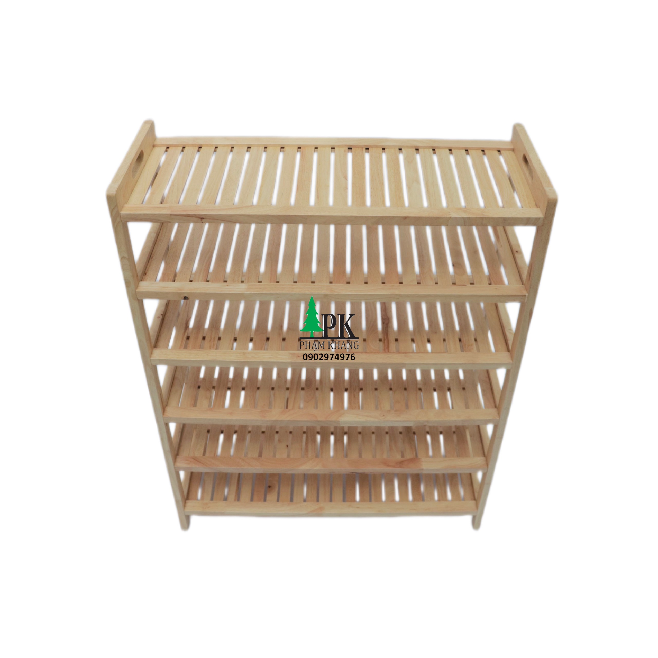 Kệ giày dép 3 tầng/ 4 tầng/ 5 tầng/ 6 tầng Start Decor - Gỗ cao su tự nhiên - Màu Gỗ Tự Nhiên/ Vàng Cherry - Kích thước rộng 70 cm