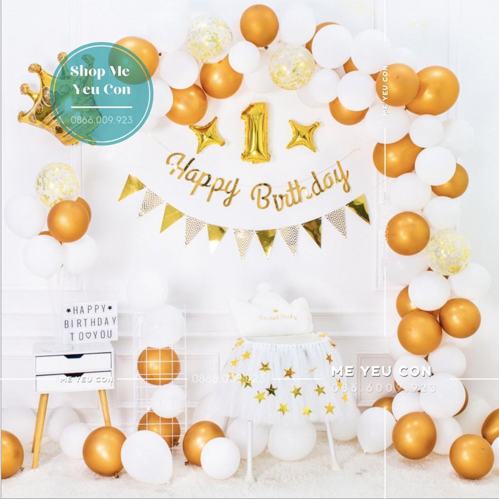 SALE Set Bóng Sinh Nhật Happy Birthday Kèm Đèn Led Và Số Tuổi Nhiều Mẫu