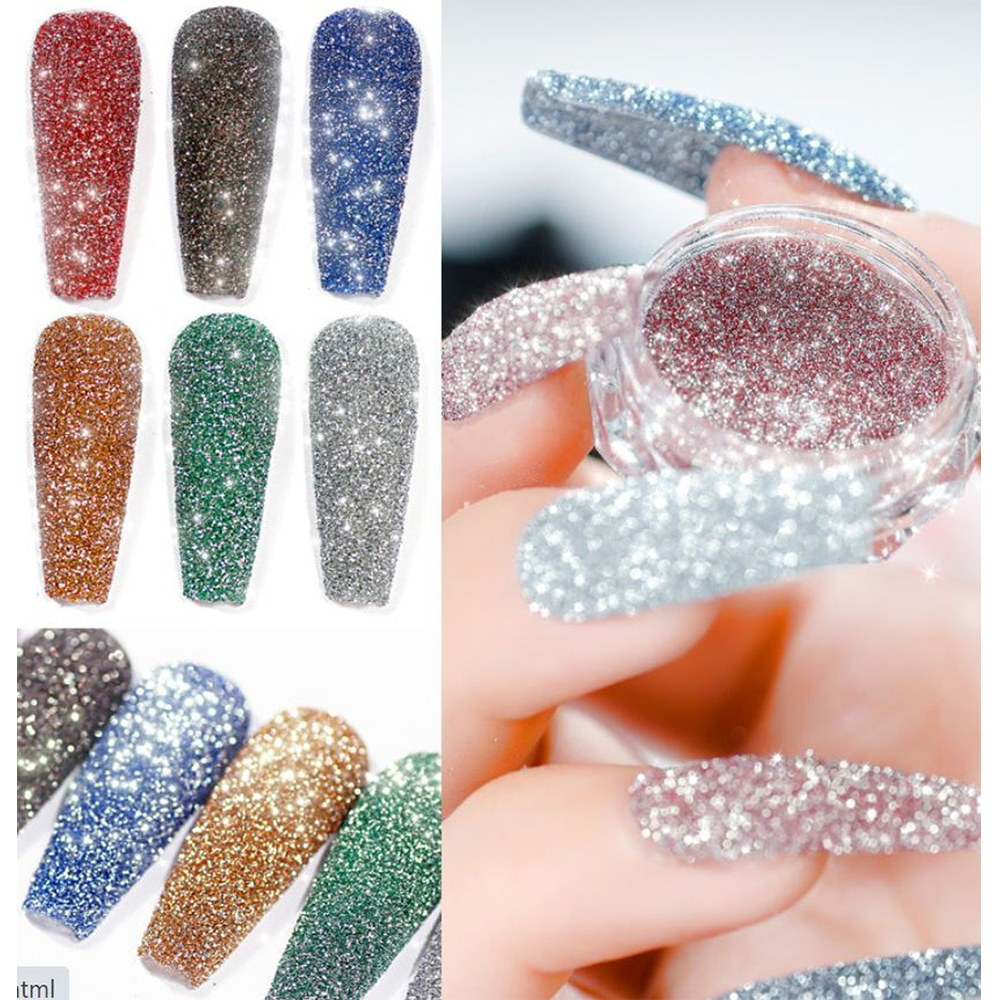 Set Nhũ Nail Flash Glitter Siêu Sáng 8 Màu. Phụ Kiện Trang Trí Nhiều Màu, Đa Dạng, Dễ Sử Dụng