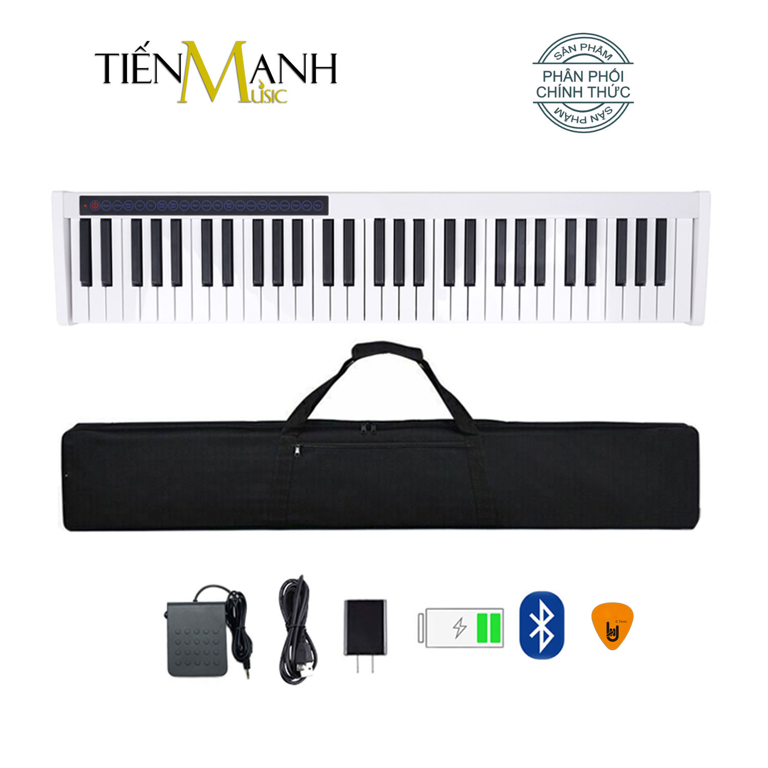 [Bluetooth] Đàn Piano Điện Bora BX1-61 (Màu Trắng) - 61 Phím nặng Cảm ứng lực Midi Keyboard Controllers BX1 Hàng Chính Hãng - Kèm Móng Gẩy DreamMaker