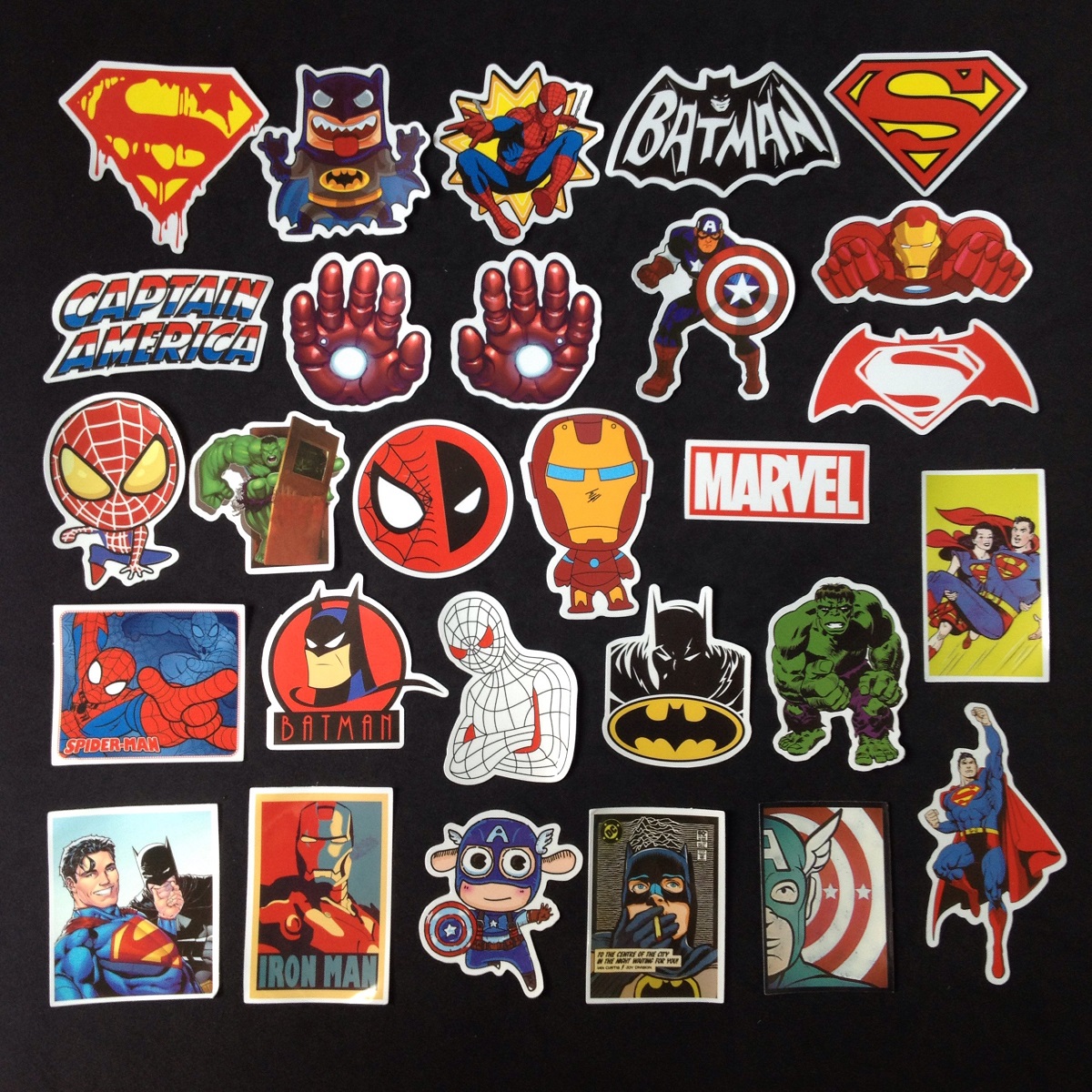 Bộ Sticker dán cao cấp chủ đề SIÊU ANH HÙNG - Dùng dán Xe, dán mũ bảo hiểm, dán Laptop