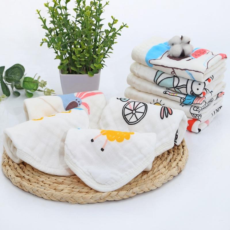 Khăn xô sữa, khăn mặt xô cotton sợi tre 6 lớp cho bé sơ sinh, set 5 chiếc, kích thước 28 x 28cm, siêu thấm, siêu mềm