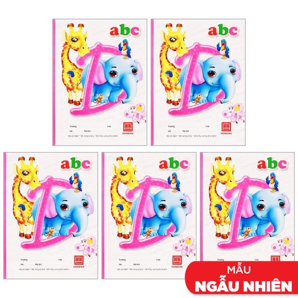Combo 5 Vở Class ABC - 4 Ô Ly 96 Trang ĐL 100g/m2 - Hồng Hà (Mẫu Màu Giao Ngẫu Nhiên)