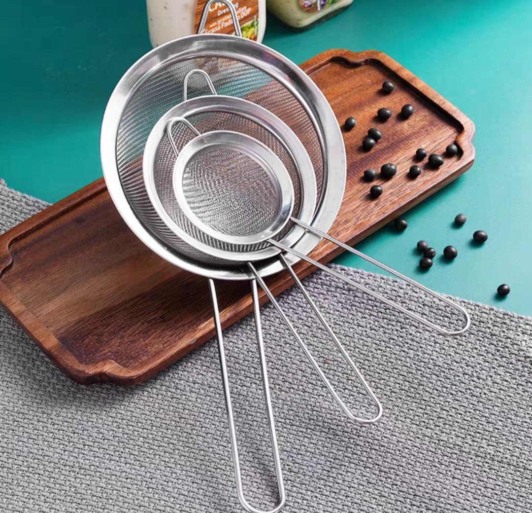 Vợt Rây bột inox lọc trà cafe có tay cầm làm bánh vắt chanh inox - Dụng Cụ Lọc Bột Rây Lọc Sifter Lưới Lọc