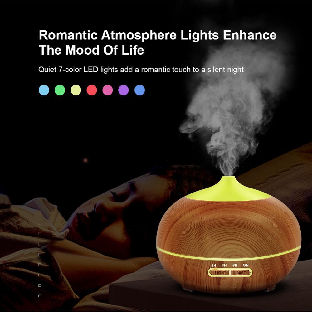 400Ml Máy Tạo Độ Ẩm Không Khí Điện Máy Khuếch Tán Tinh Dầu Phun Sương Vân Gỗ Humidificador Có Đèn LED Máy Khuếch Tán Tinh Dầu Cho Gia Đình