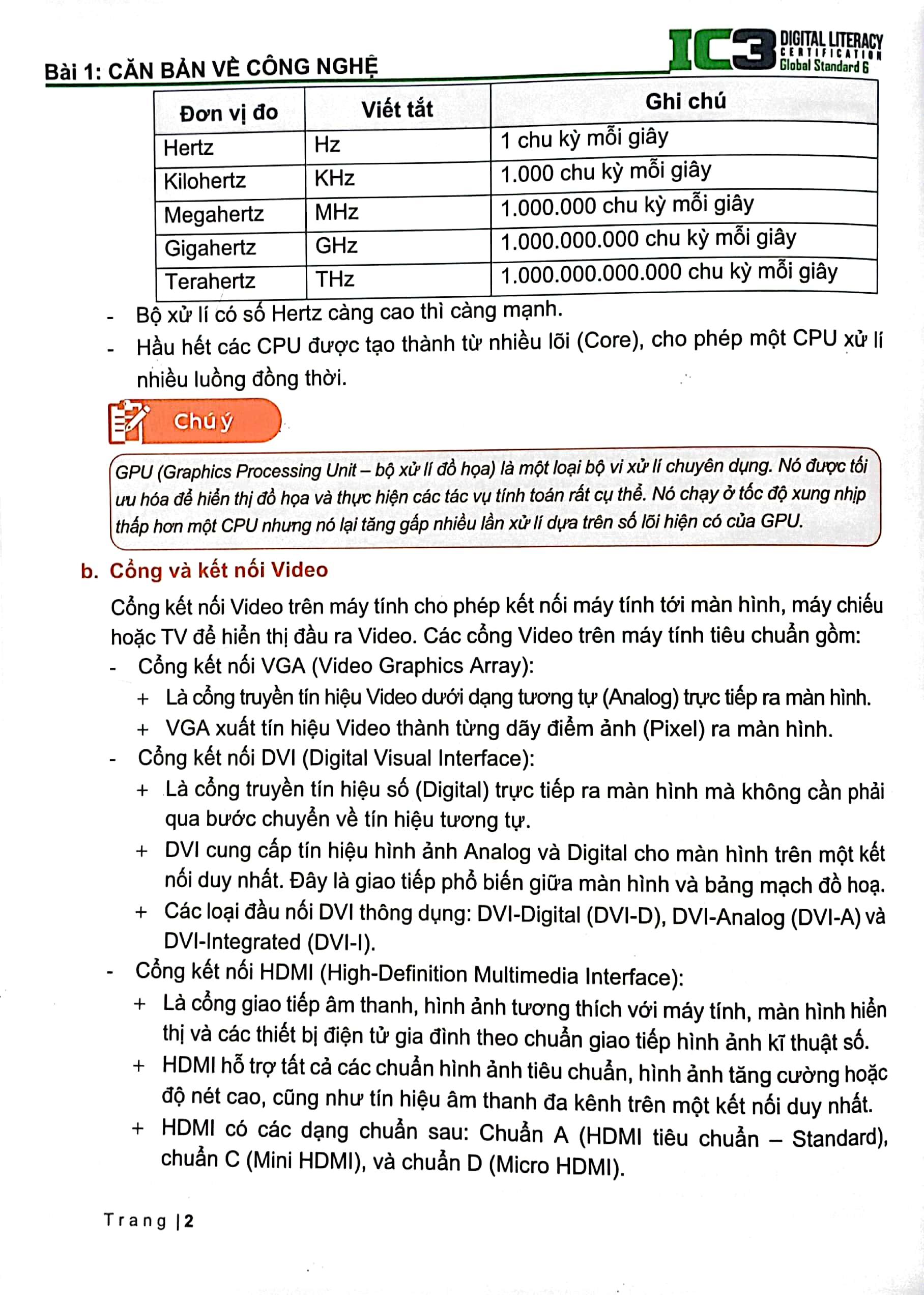 Tăng Cường Tin Học Quốc Tế - IC3-GS6 Level 2