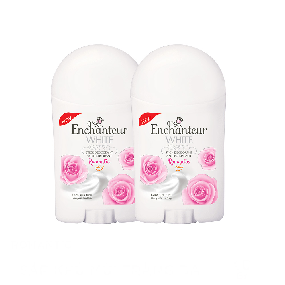 Combo 2 Sáp khử mùi trắng da Enchanteur Romantic 40g/chai