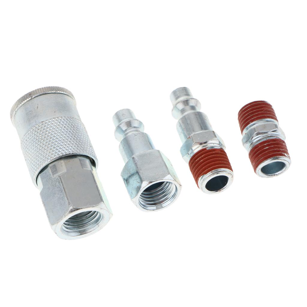 4pcs Universal Quick Release Coupler Set 1/4" Air Hose Connector Fitting NPT